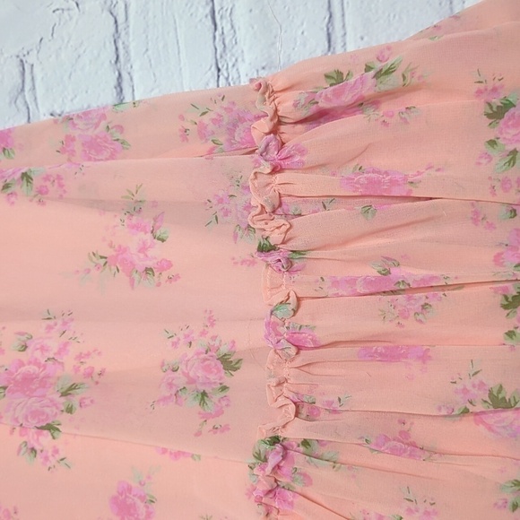 Loveshackfancy Target Womens Dress Pink Floral Barbie Prairie Fleur Midi Size 14 - Picture 6 of 16